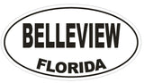 Belleview Florida Oval Bumper Sticker or Helmet Sticker D1373 Euro Oval - Winter Park Products