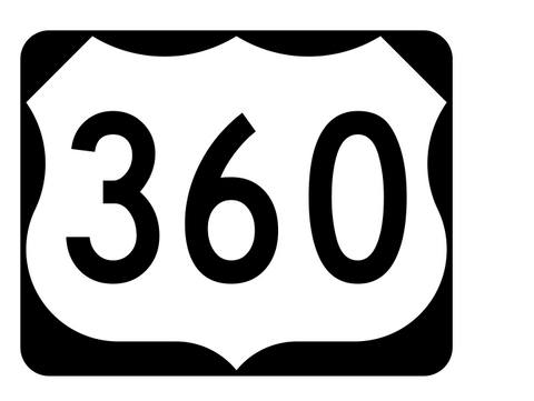 US Route 360 Sticker R2187 Highway Sign Road Sign - Winter Park Products