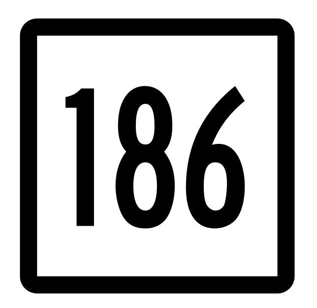 Connecticut State Highway 186 Sticker Decal R5196 Highway Route Sign