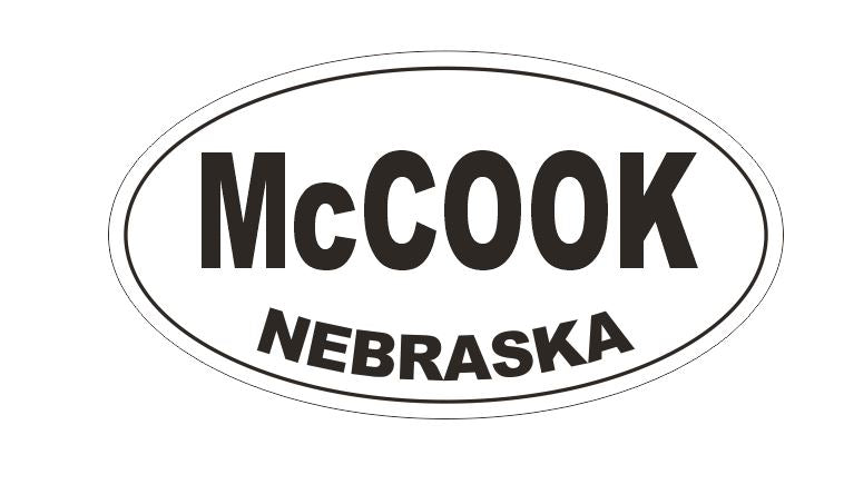 McCook Nebraska Oval Bumper Sticker or Helmet Sticker D5291 Oval
