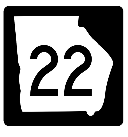 Georgia State Route 22 Sticker R3571 Highway Sign