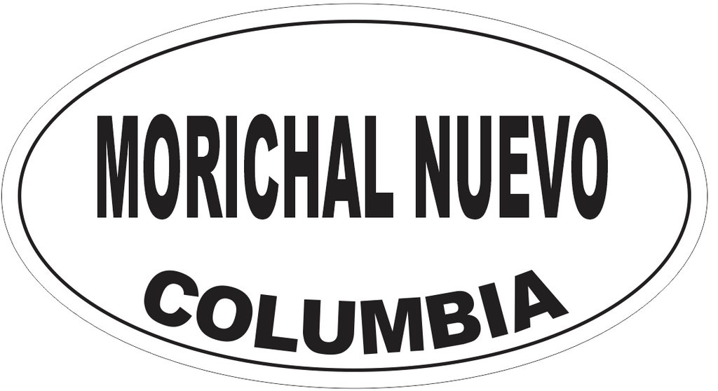 Morichal Nuevo Columbia Oval Bumper Sticker or Helmet Sticker D5440