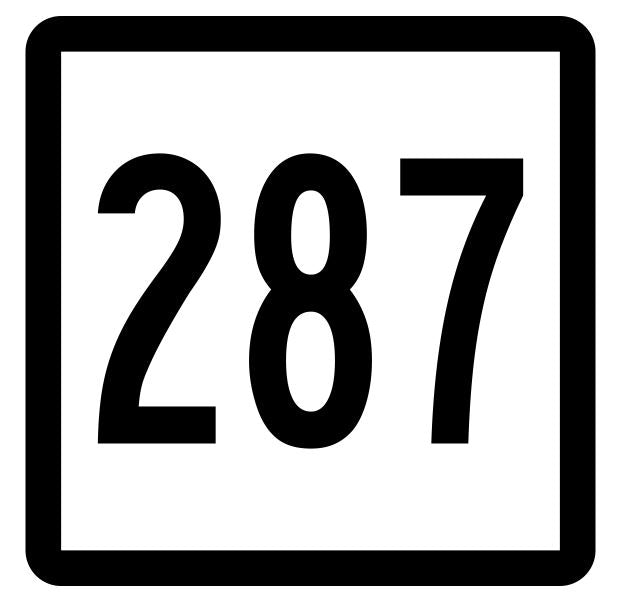 Connecticut State Route 287 Sticker Decal R5235 Highway Route Sign