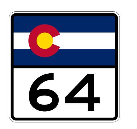 Colorado State Highway 64 Sticker Decal R1812 Highway Sign - Winter Park Products