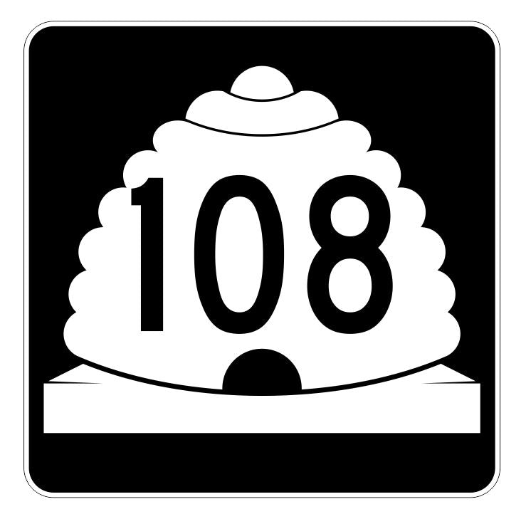 Utah State Highway 108 Sticker Decal R5434 Highway Route Sign
