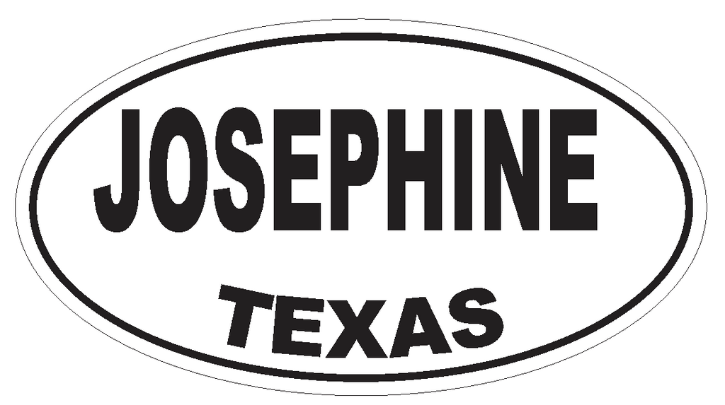 Josephine Texas Oval Bumper Sticker or Helmet Sticker D3534 Euro Oval - Winter Park Products