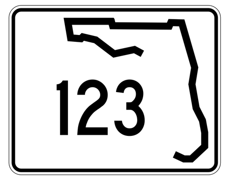 Florida State Road 123 Sticker Decal R1473 Highway Sign - Winter Park Products