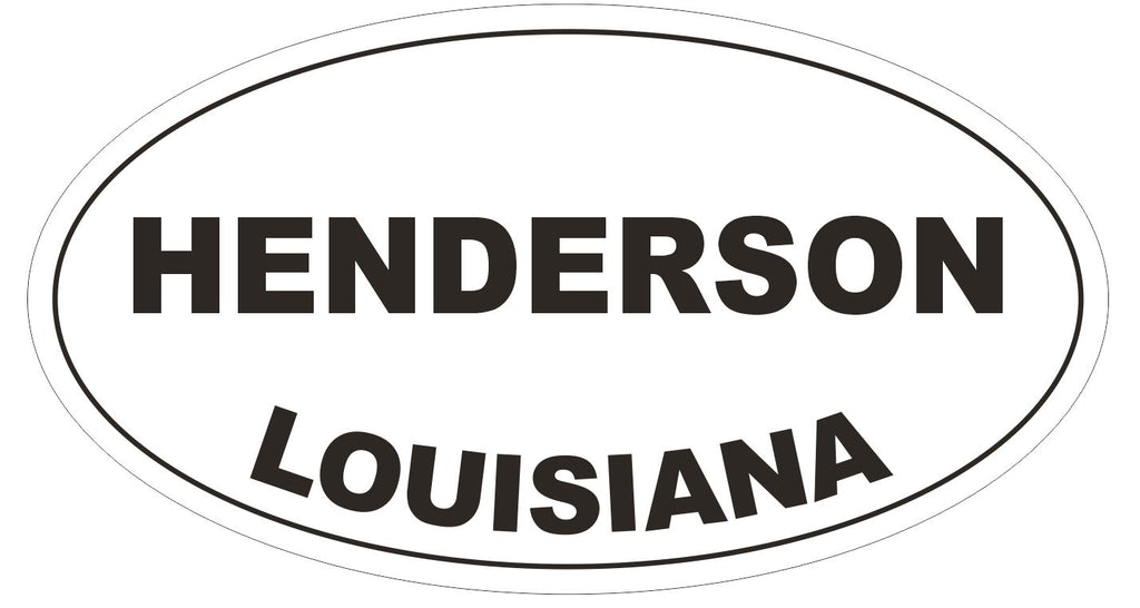 Henderson Louisiana Oval Bumper Sticker or Helmet Sticker D3940