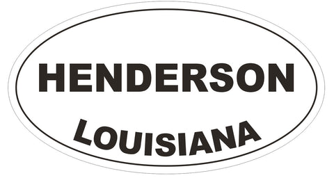 Henderson Louisiana Oval Bumper Sticker or Helmet Sticker D3940