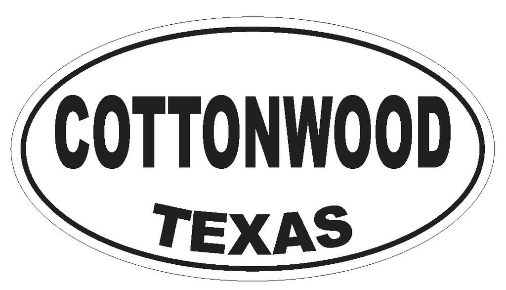 Cottonwood Texas Oval Bumper Sticker or Helmet Sticker D3295 Euro Oval - Winter Park Products