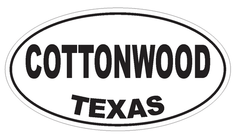 Cottonwood Texas Oval Bumper Sticker or Helmet Sticker D3295 Euro Oval - Winter Park Products