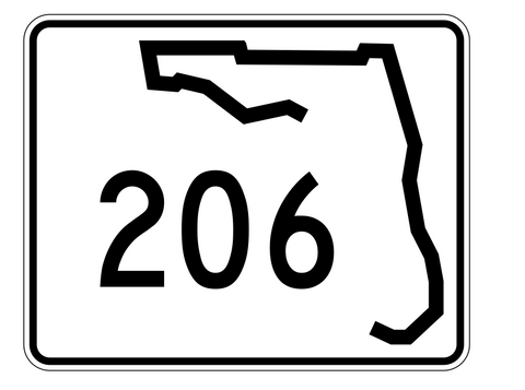 Florida State Road 206 Sticker Decal R1496 Highway Sign - Winter Park Products