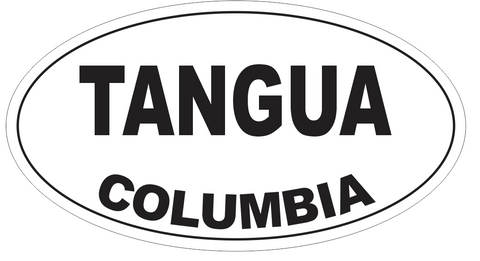 Tangua Columbia Oval Bumper Sticker or Helmet Sticker D4611