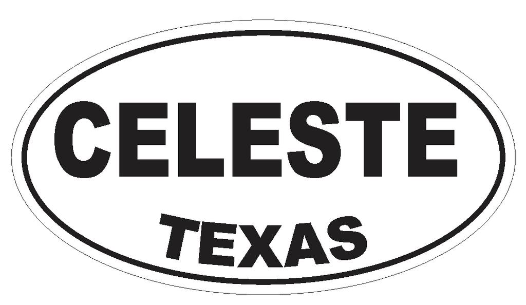 Celeste Texas Oval Bumper Sticker or Helmet Sticker D3257 Euro Oval - Winter Park Products