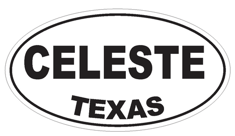 Celeste Texas Oval Bumper Sticker or Helmet Sticker D3257 Euro Oval - Winter Park Products