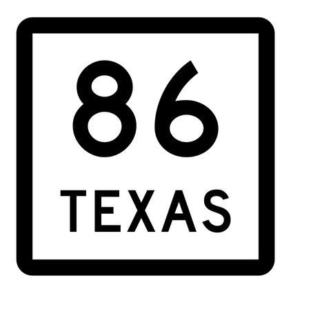 Texas State Highway 86 Sticker Decal R2387 Highway Sign - Winter Park Products