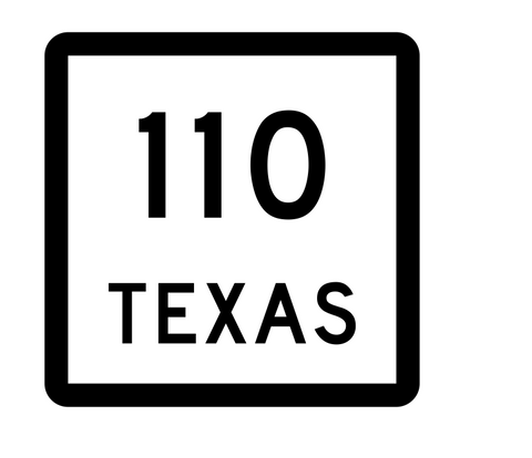 Texas State Highway 110 Sticker Decal R2411 Highway Sign - Winter Park Products