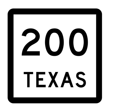Texas State Highway 200 Sticker Decal R2496 Highway Sign