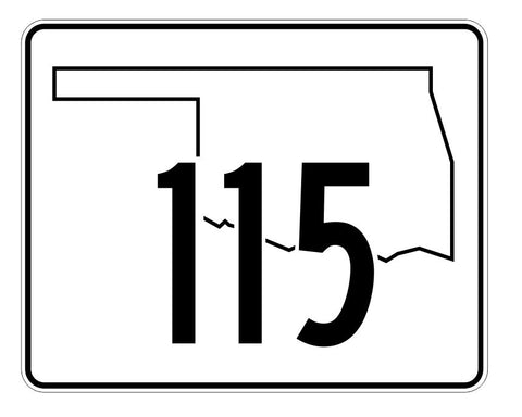 Oklahoma State Highway 115 Sticker Decal R5688 Highway Route Sign