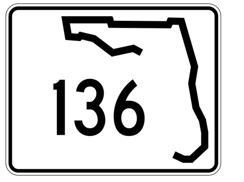 Florida State Road 136 Sticker Decal R1478 Highway Sign - Winter Park Products