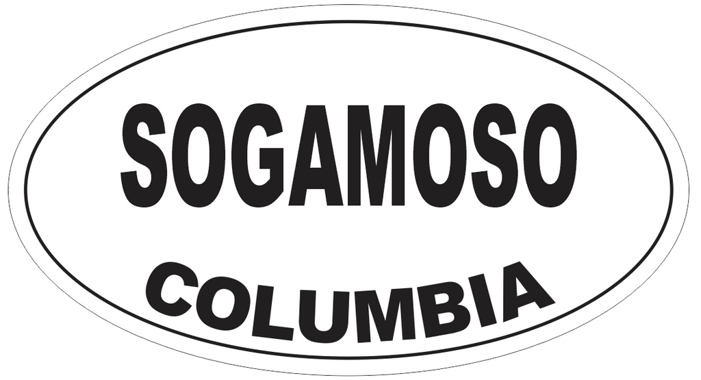 Sogamoso Columbia Oval Bumper Sticker or Helmet Sticker D4786