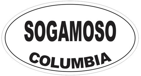 Sogamoso Columbia Oval Bumper Sticker or Helmet Sticker D4786