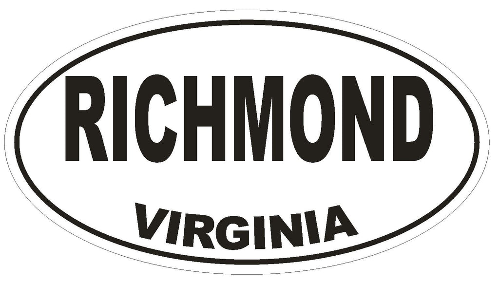 Richmond Virginia Oval Bumper Sticker or Helmet Sticker D1691 Euro Oval - Winter Park Products
