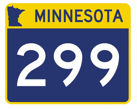 Minnesota State Highway 299 Sticker Decal R5033 Highway Route sign