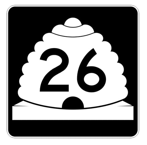 Utah State Highway 26 Sticker Decal R5371 Highway Route Sign