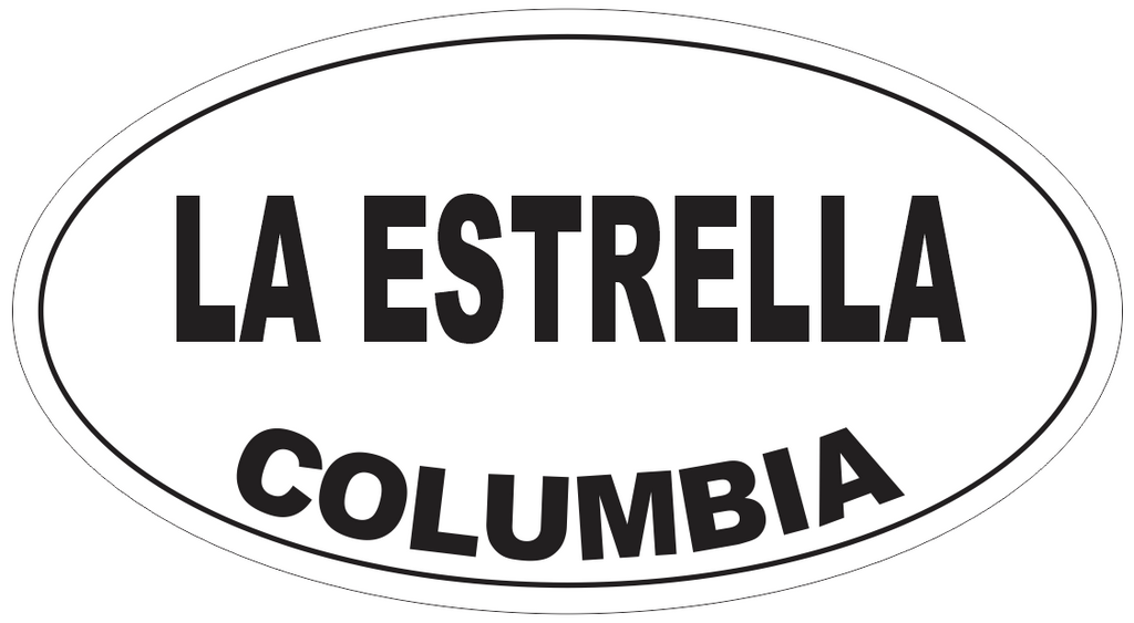 La Estrella Columbia Oval Bumper Sticker or Helmet Sticker D4947