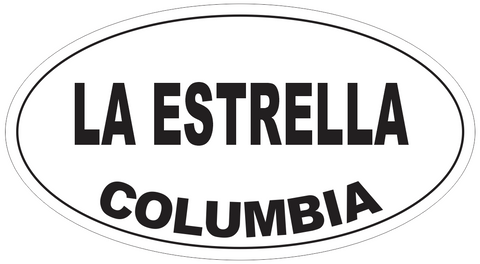 La Estrella Columbia Oval Bumper Sticker or Helmet Sticker D4947