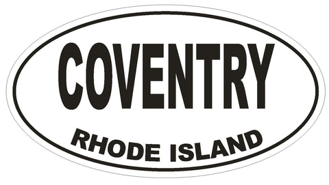 Coventry Rhode Island Oval Bumper Sticker or Helmet Sticker D1491 Euro Oval - Winter Park Products