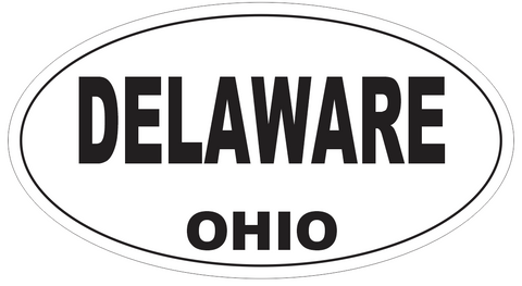 Delaware Ohio Oval Bumper Sticker or Helmet Sticker D6076