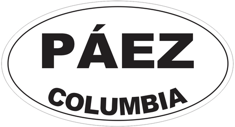 Paez Columbia Oval Bumper Sticker or Helmet Sticker D4335