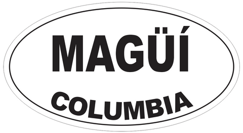 Magui Columbia Oval Bumper Sticker or Helmet Sticker D4598