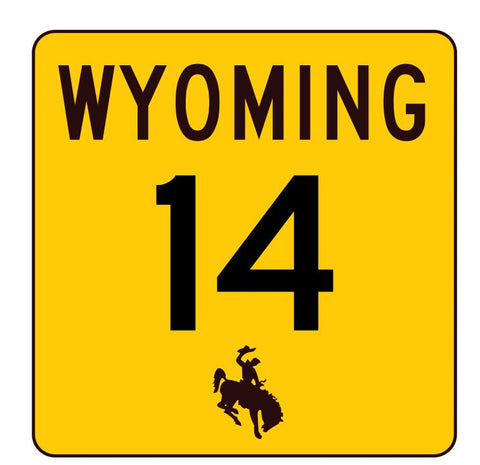 Wyoming Highway 14 Sticker R3386 Highway Sign
