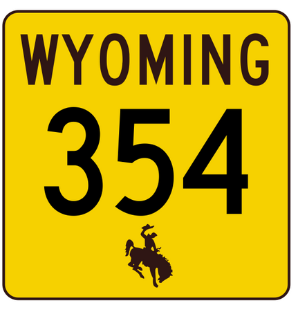 Wyoming Highway 354 Sticker R3524 Highway Sign