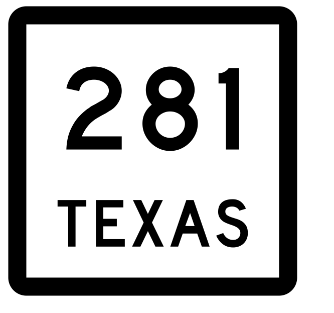 Texas State Highway 281 Sticker Decal R2576 Highway Sign