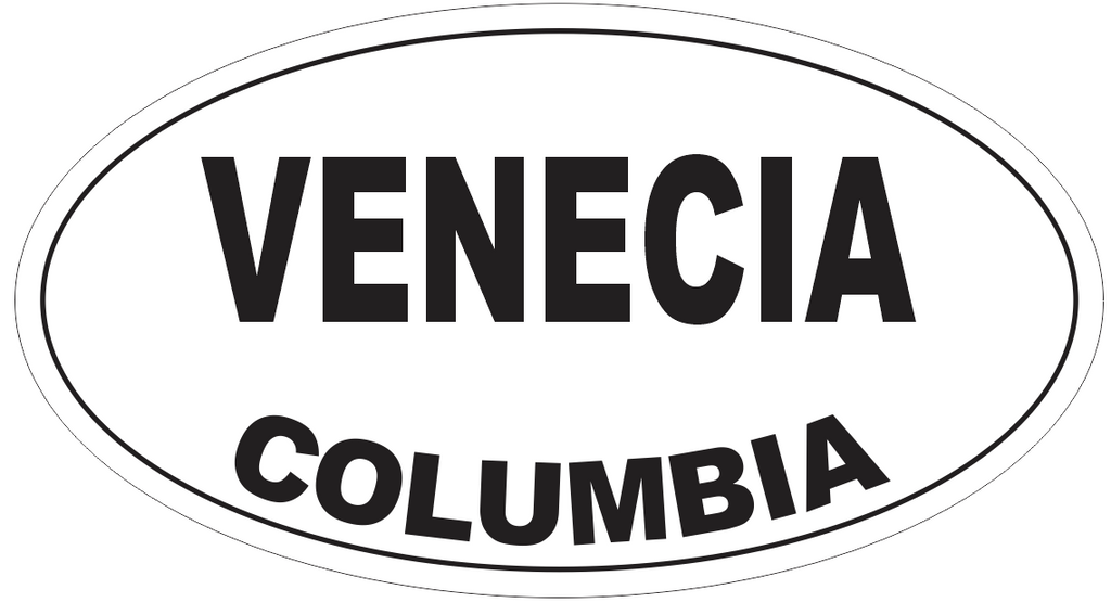 Venecia Columbia Oval Bumper Sticker or Helmet Sticker D4508