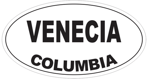 Venecia Columbia Oval Bumper Sticker or Helmet Sticker D4508