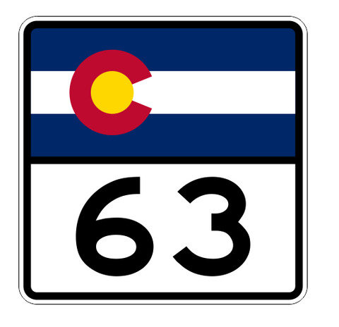 Colorado State Highway 63 Sticker Decal R1811 Highway Sign - Winter Park Products