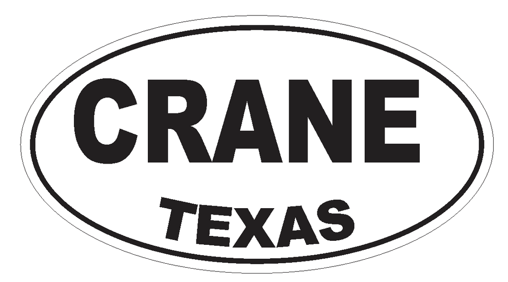 Crane Texas Oval Bumper Sticker or Helmet Sticker D3235 Euro Oval - Winter Park Products