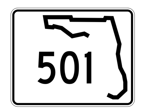 Florida State Road 501 Sticker Decal R1589 Highway Sign - Winter Park Products