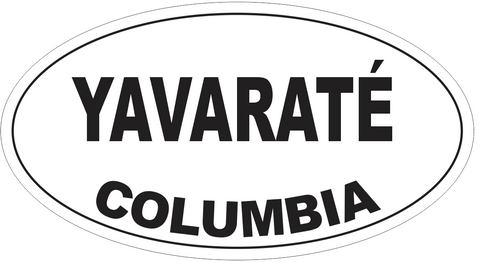 Yavarate Columbia Oval Bumper Sticker or Helmet Sticker D4932