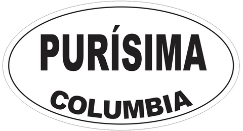 Purisimas Columbia Oval Bumper Sticker or Helmet Sticker D4457