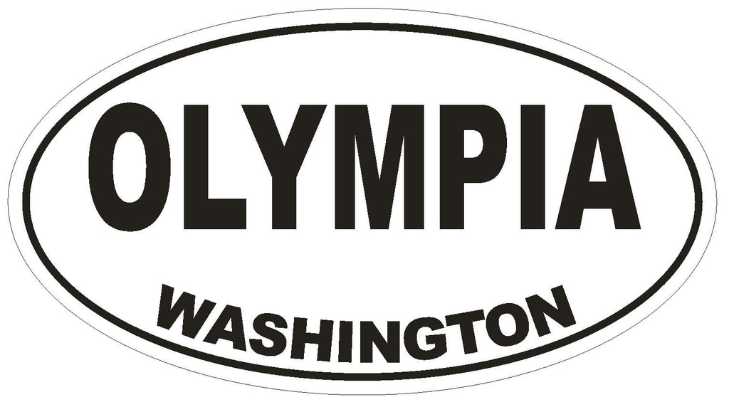 Olympia Washington Oval Bumper Sticker or Helmet Sticker D1692 Euro Oval - Winter Park Products