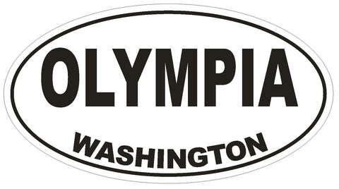 Olympia Washington Oval Bumper Sticker or Helmet Sticker D1692 Euro Oval - Winter Park Products