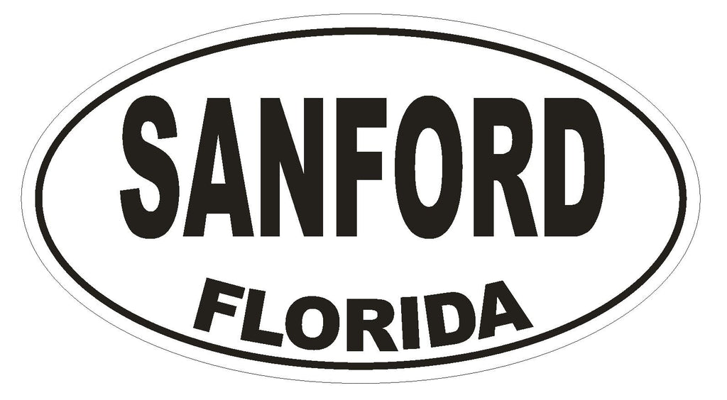 Sanford Florida Oval Bumper Sticker or Helmet Sticker D1288 Euro Oval - Winter Park Products