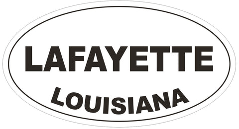 Lafayette Louisiana Oval Bumper Sticker or Helmet Sticker D3954