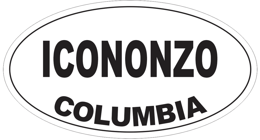 Icononzo Columbia Oval Bumper Sticker or Helmet Sticker D4912